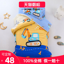 Kindergarten quilt three-piece cotton children into the kindergarten six-piece bedding cotton quilt cover baby spring and autumn nap quilt