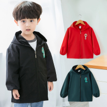 Down jacket childrens waterproof coat baby eating bib kindergarten autumn and winter anti-dirty painting long sleeve zipper apron