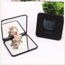 Portable double-sided folding mirror Beauty makeup makeup small mirror Cute girl dressing mirror Princess mirror w
