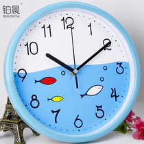 Platinum morning mute cartoon wall clock living room bedroom clock cute childrens hanging watch kindergarten cartoon clock quartz clock