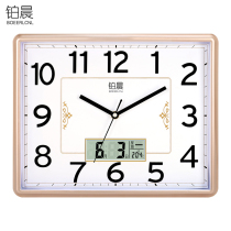 Living room silent hanging clock clock bedroom large office calendar clock simple hanging watch household calendar quartz clock