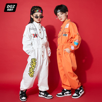 Childrens street dance tide boys overalls boys overalls childrens jazz dance hip-hop long-sleeved girls show clothes