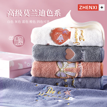 Absorbent towel for wiping hair Female ratio pure cotton quick-drying student face washing household cute bathing couple style does not lose hair