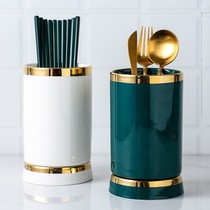Ceramic chopsticks tube drain chopsticks cage household high-grade chopsticks basket chopsticks new shelf light luxury chopsticks bucket