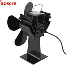 4 Blades Hot Cold Dual-use Stove Fan Heat Powered Fireplace