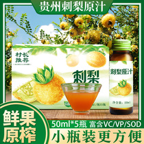 Village chief recommended prickly pear juice liquid Guizhou specialty prickly pear fresh fruit juice drink 50ml*5 bottles of raw berry vegetable juice