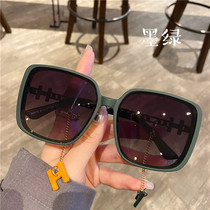 Chain Sunglasses Women 2022 New Wave Advanced Sensation Ins anti-UV polarized sun glasses can be worthy of myopia