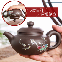Yixing Famous mineral filter Purple sand pot set Tea set Pure handmade antique Xishi pot Teapot