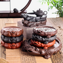 Kung Fu tea tray Purple sand tea sea pot Cheng Jin Toad Lucky pig cow transfer Qiankun tea set Tray Dry bubble tray Water storage mini