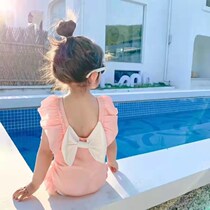 Childrens swimsuit girl 2021 new summer cute baby conjoined little Princess swimsuit