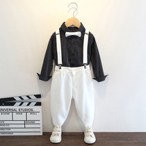 Host dress boys autumn costume flower girl with pants children handsome suit British style suit suit suit