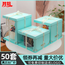 Cake box translucent birthday cake box 6 8 10 12 inch double-layer raised Barbie balloon packaging box