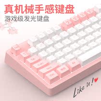 Luminous mechanical feel wired keyboard Desktop computer notebook office dedicated play