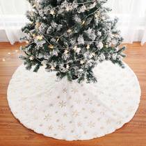 2021 fabric tree bottom Christmas cloth pure white three-dimensional home decoration shop window Christmas tree apron tree skirt bottom