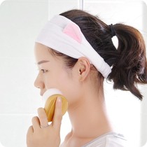 Face wash hairband Korean headdress Hairband wide-brimmed bow Rabbit cat ear headband Hair accessories hairpin female pressure hair headgear