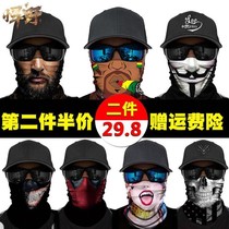Funny pattern mask locomotive windproof sunscreen mask mens scarf half face motorcycle towel riding Scarf neck