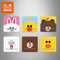 Net Red Room Switch Sticker Decoration Renovated Self-Adhesive Paper Socket Post Creative Personality Cartoon Cute