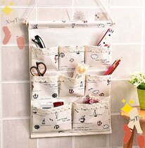 Fabric hanging bag storage bag hanging basket bedroom mobile phone student kindergarten dormitory wardrobe remote control bedside toilet