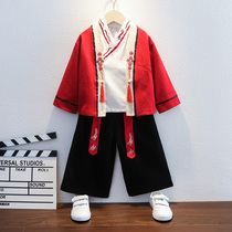 Boy Hanfu suit suit spring and autumn costume Chinese style children Tang suit young master acting costume baby one year old Chinese school dress
