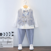  Childrens suit suit Boys spring and autumn British style baby flower girl host dress Boy piano performance suit