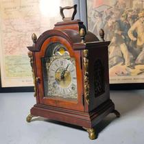 Shell clock Minghouse clock Western antique clock 1950 Dutch double tone with moon phase plate mechanical Wood