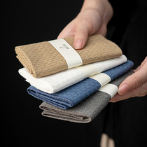Cotton and linen pure color tea towel high-grade strong absorbent tea cloth thick towel kung fu tea set accessories tea cup cushion pot towel