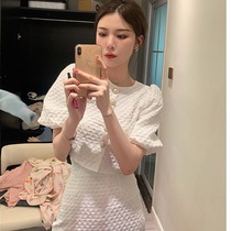 Net red fried street fashion small fragrant wind small man white professional skirt two-piece set 2021 new womens summer