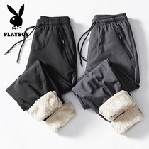 Flowers Playboy Outdoor punching pants Anti-cold windproof Warmth Plus Suede Thickened Snowhill Mountaineering Winter Goat Suede Long Pants