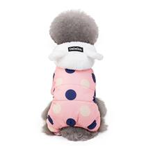 Pet autumn and winter new dog clothing Teddy bear big round point four-legged cotton coat