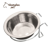 Cat bowl dog bowl anti-knock hanging pet food basin stainless rice bowl cat bowl steel fixed hanging cage cat food
