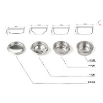 Stainless steel single double cup powder bowl cleaning blind net Bowl universal 58mm Semi-Automatic Coffee machine handle accessories