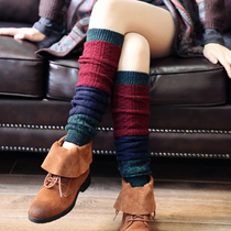 Shiqiu winter new socks thickened warm knee leg sleeve wool pile socks knitted knee leg foot cover net red