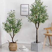 Nordic ins simulation green plant potted olive tree landing large fake plant ornaments indoor home decoration landscaping