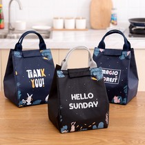 Lunch box handbag thickened aluminum foil insulation refrigerator bag canvas student office workers pack lunch with vegetables lunch bag