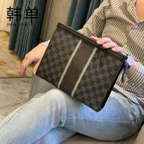 European and American fashion leather mens clutch personality trend brand large-capacity casual wallet multi-purpose Korean envelope wrist bag
