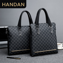 Handbag Men Business Casual Briefcase Computer Bag Personality Fashion Plaid Mens Bag Single Shoulder Diagonal Satchel Boomer
