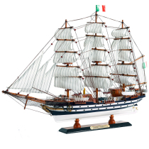 Snnei Mediterranean sailing boat model simulation solid wood boat decoration simulation crafts boat smooth pendulum