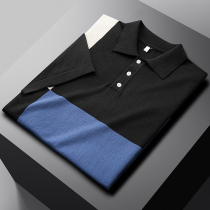 Summer POLO shirt mens short-sleeved tide lapel ice silk Paul half-sleeve sweater contrast slim t-shirt Korean version of the new