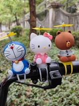 Little yellow duck car ornaments battery car helmet electric motorcycle duckling car accessories bicycle decorations