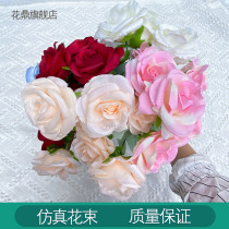 7 Heads of the Bundling Moon Season Flowers of the Rosary Flowers Home Pendulum simulation Flower Wedding Flower Arrangements for the Decorative Rose Silk Silk Flowers