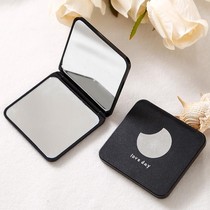 Small mirror mens home portable mini makeup mirror female bifacial students handheld with a folding sensation