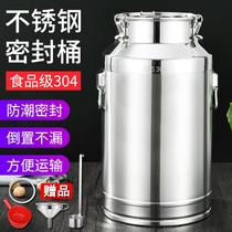 304 Stainless Steel Oil Barrel Wine Barrel Storage Sealed Barrel Milk Barrel Transport Barrel Tea Leaf Jars Cooking Oil Barrel Pick Up Wine Barrel