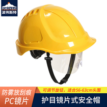 Portwest Durable Ventilation Breathable With Lens Helmet Lightweight Head Protective Belt Jaw Helmet Site