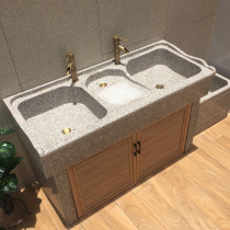Natural stone laundry pool stone one cabinet marble laundry pool basin chamber granite villa outdoor sink