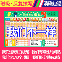 Childrens growth self-discipline table primary school students study life day schedule baby good habits to develop rewards Wall stickers magnetic soft whiteboard home work and rest time management self-discipline helper summer vacation summer
