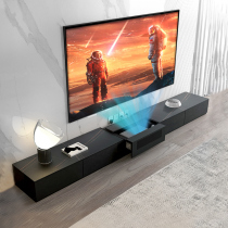 Laser projection TV cabinet electric telescopic intelligent light luxury projector dedicated coffee table combination rock plate floor cabinet