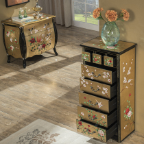 Chinese American glossy gold leaf hand-painted export quality bucket cabinet semi-circular cabinet locker entrance decoration batch promotion