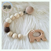 New Silicone Bead Pacifier Chain Log Loving Pacifier Clip Baby Soothing Beech Bead Silicone Pacifier Anti Drop Chain