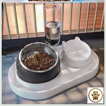 Cat bowl Dog bowl Double bowl Anti-tipping Cat food bowl protection cervical spine Cat food bowl Dog water bowl Pet supplies cute