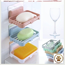  Bathroom hole-free soap box Kitchen wall shelf Strong non-trace sticker drain basket Wall soap